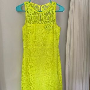 J Crew Neon Yellow Lace Dress